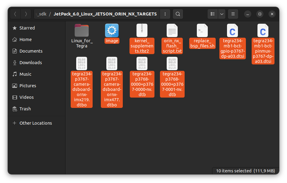 BSP files moved in target HW image folder
