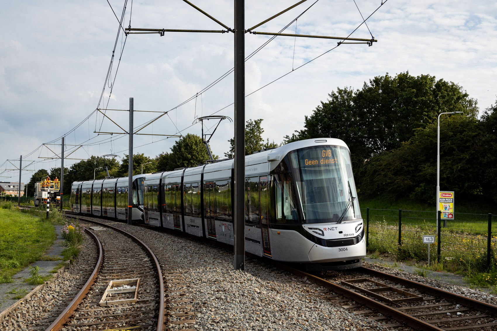 De 15G-tram bij de Amstelveenlijn tijdens de testfase