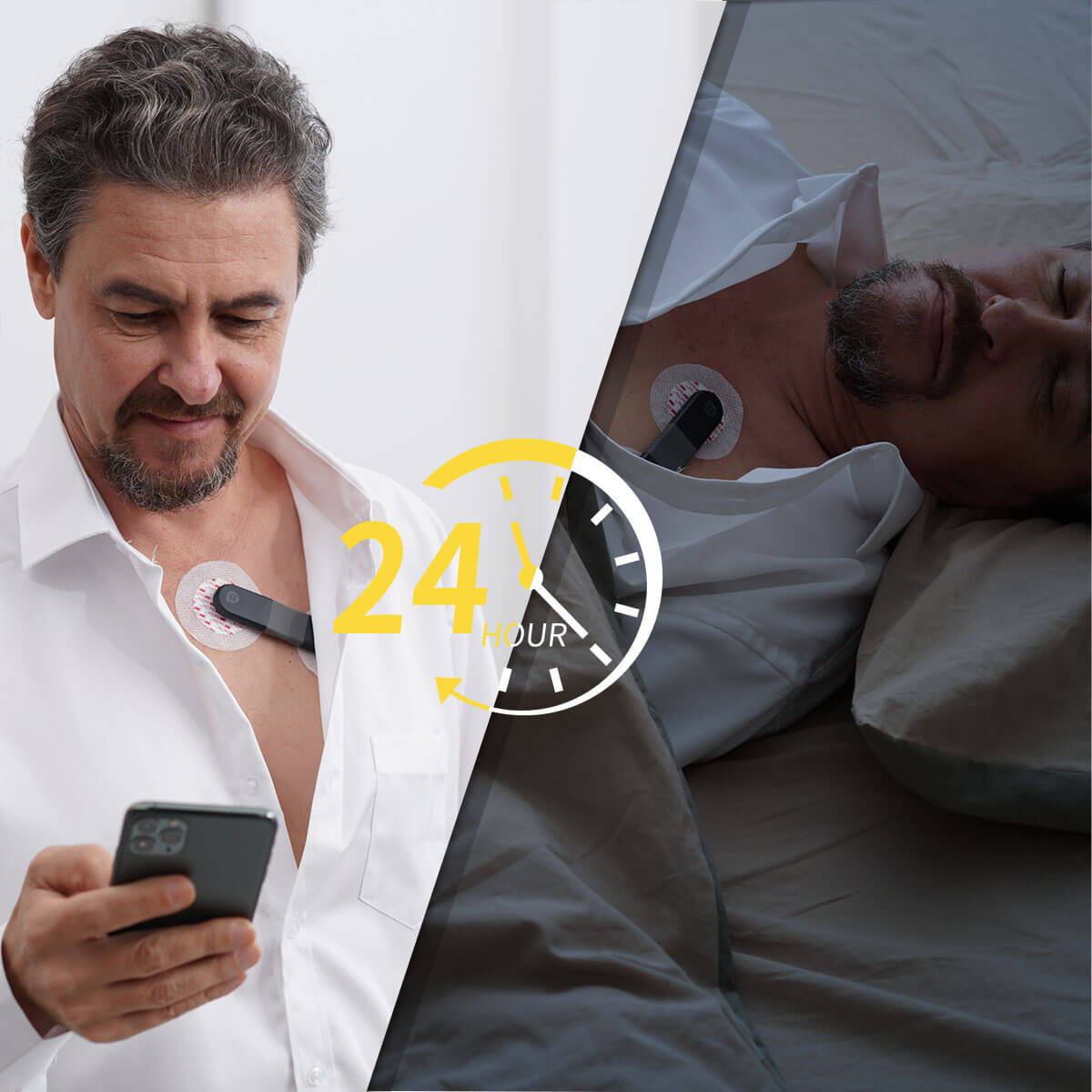 Monitor de ecg de 24 horas, monitor holter de 24 horas, monitor de salud cardíaca de 24 horas