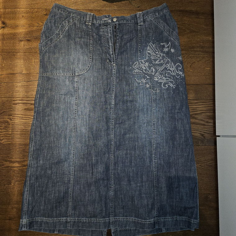Jeans Skirt with Waist Detail
