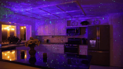you can use star galaxy light projector anywhere you like, room, living room, kitchen, ball room, bedroom,