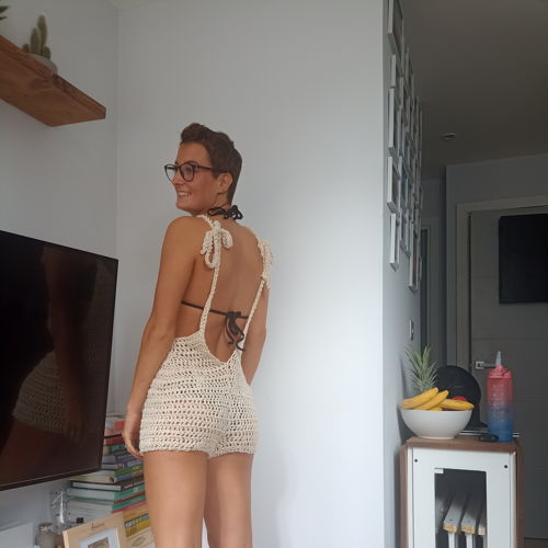 Open rug romper - haakpatroon