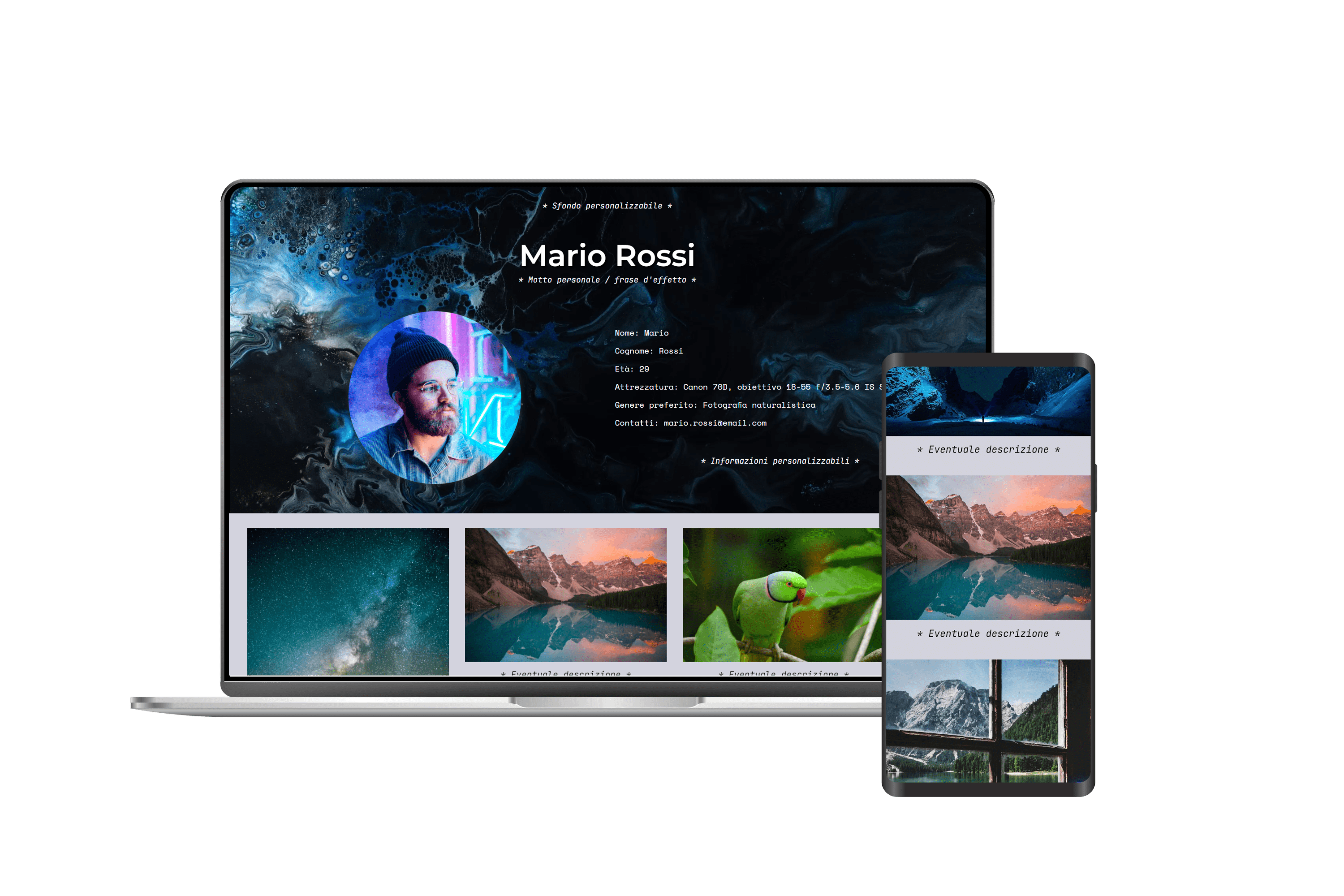 Esempio portfolio online professionale - Corso di fotografia online - Midnuances