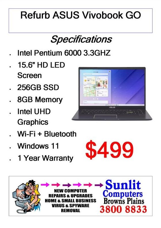 Refurbished ASUS Vivobook GO