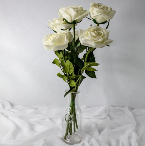 White Natural Real Touch Rose -Realistic Artificial Flowers