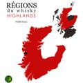 Carte région du Whisky Highlands localisation de la distillerie écossaise Fairytale