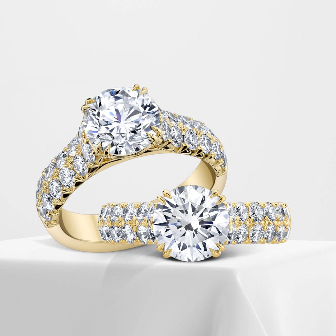 round brilliant cut diamond engagement rings