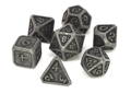 A set of our best selling Mythica Dark Iron D&D dice