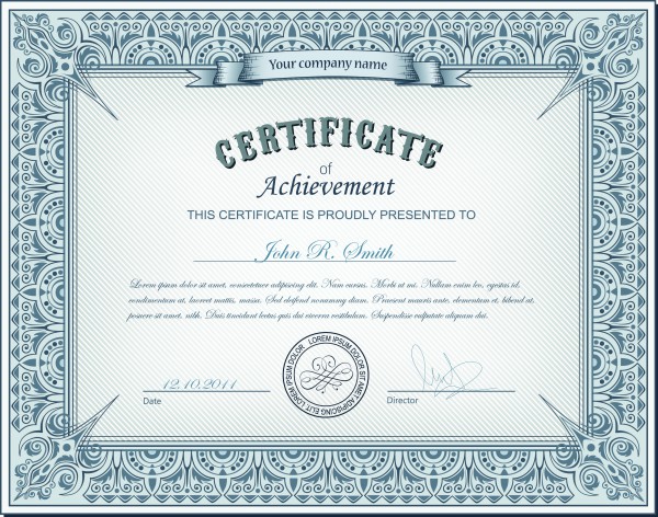 Шаблоны сертификатов и дипломов в векторном формате eps