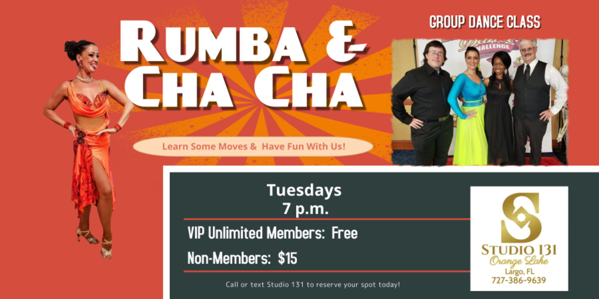 Cha Cha and Rumba Group Dance Class  promotional image
