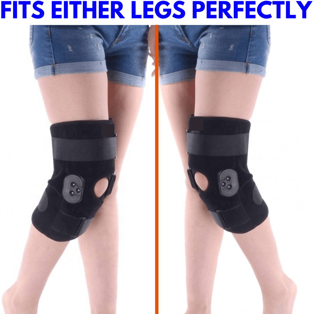 Comfyorthopedic Wrap Around Hinged Knee Brace Immobilizer with Adjustable Locking ROM Side Leg Stabilizers for Stability, Prevent Buckling, Patella Support, Meniscus Tear, ACL, PCL for Men & Women