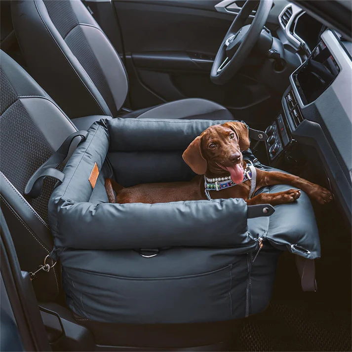 Premium Plush Pet Booster Car Seat - Portable Dog Travel Bed with Non-Slip Base - Image 7