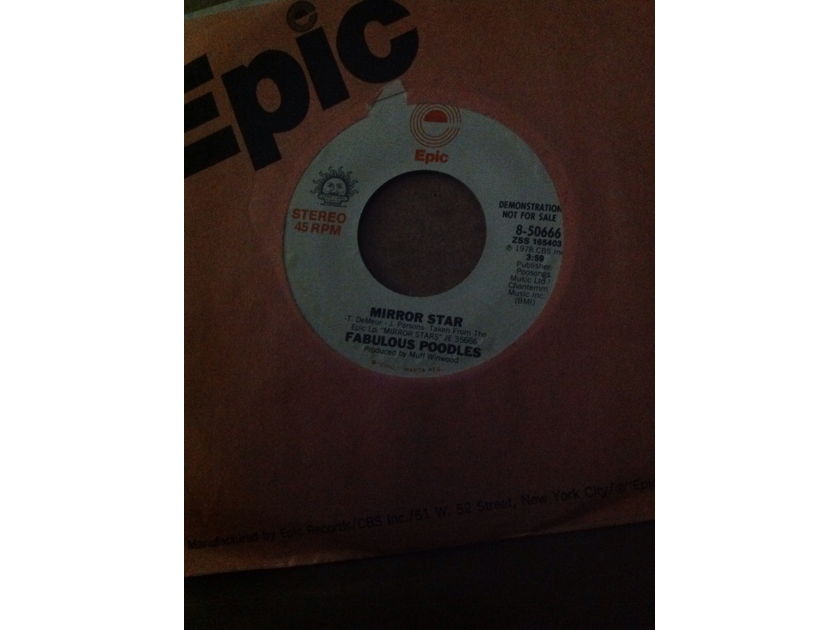 Fabulous Poodles - Mirror Star Epic Records Mono/Stereo Promo 45 Single Vinyl NM
