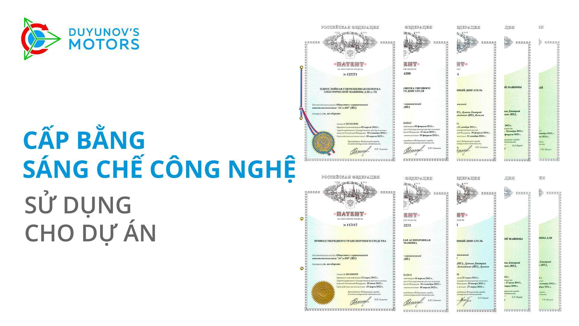 Cấp bằng sáng chế công nghệ: Sử dụng cho dự án