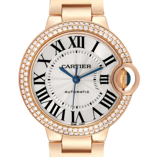 Cartier Ballon Bleu 33mm Diamond Bezel Automatic Ladies Watch WE902034