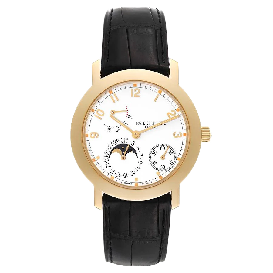Moon Phase Power Reserve White Dial 18K Yellow Gold 5055J, image 1