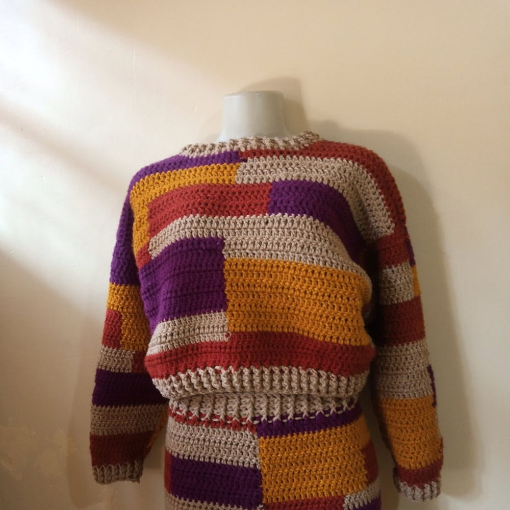 Tetris Crochet Lounge Set, Crochet Sweater Pattern