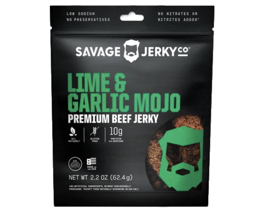 Savage Jerky Co Lime and Garlic Beef Jerky 