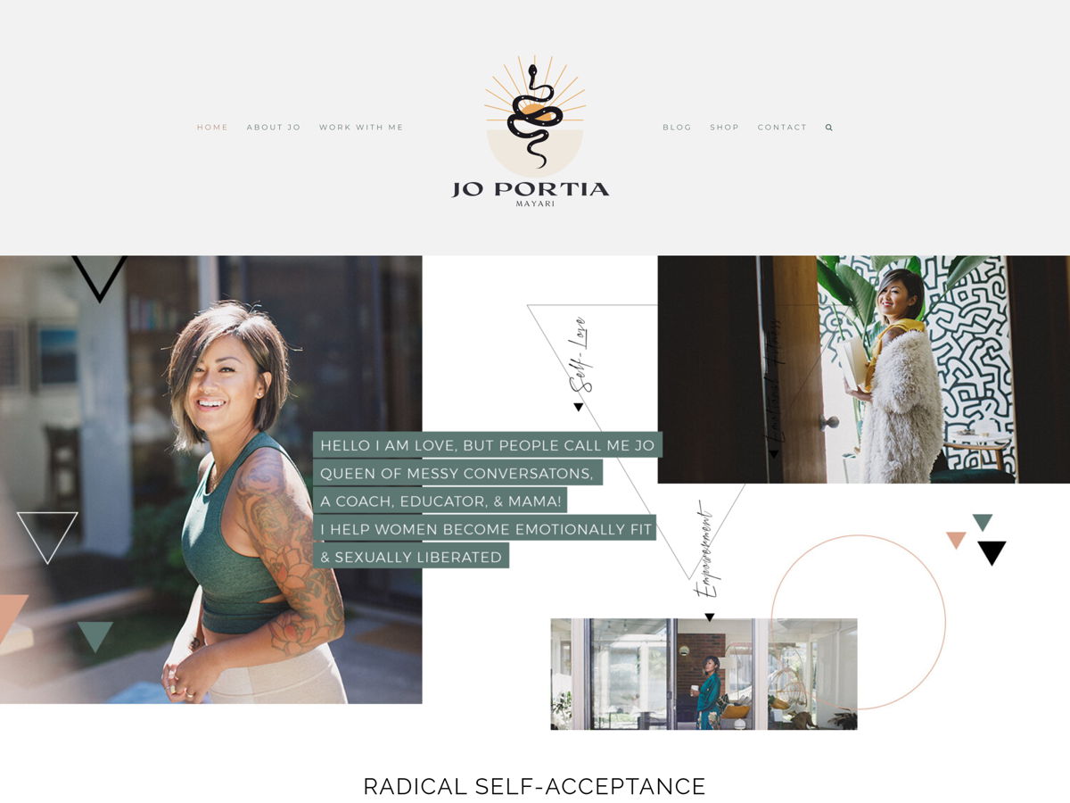 Screenshot of Fitness Blog: Go Fit Jo, from the blog examples collection.