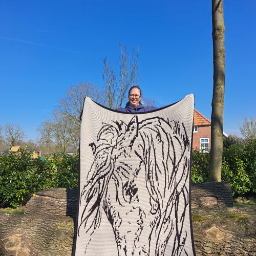 Whispering Mane | Horse Overlay Mosaic Crochet Blanket PDF Pattern