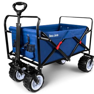 BEAU JARDIN Collapsible Folding Beach Wagon, Blue