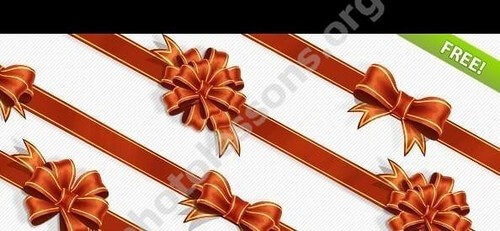 PSD для Фотошоп - подарочные ленты, исходник дизайнера