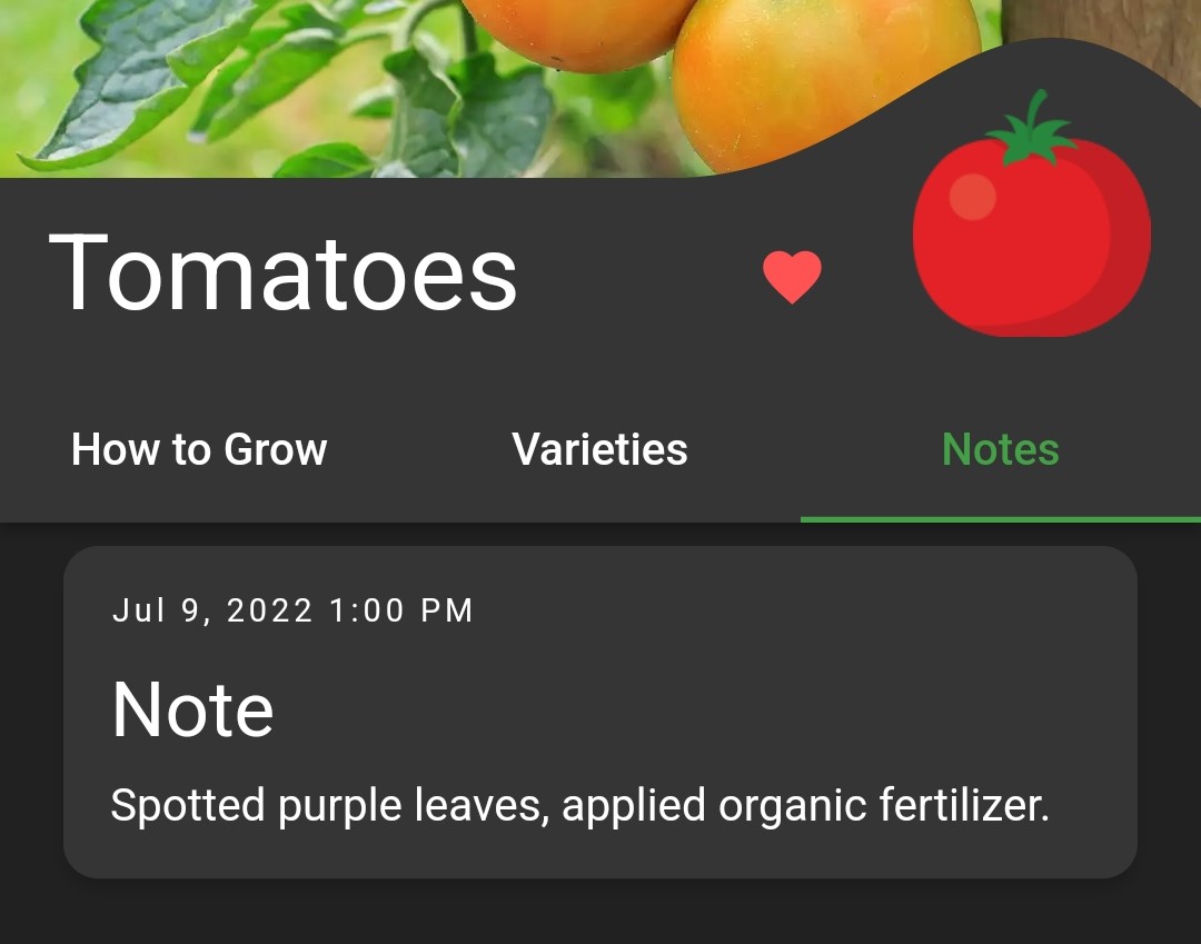 Screenshot of a Note in Planter