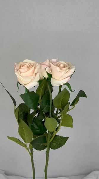 Light Pink Real Touch Half Bloom Rose - Realistic Artificial Flowers - Image 4