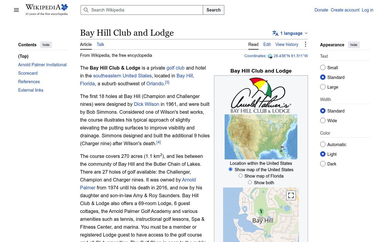 Bay Hill Club and Lodge - Overview and History