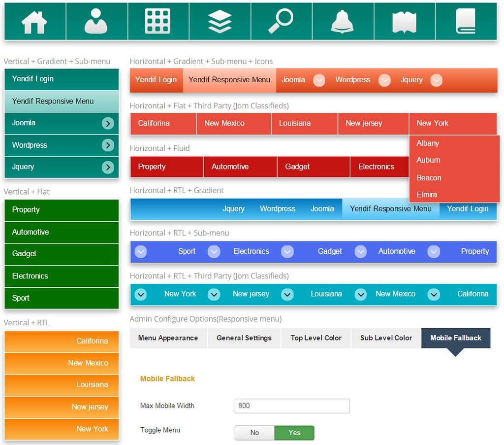Yendif Responsive Menu - адаптивное меню для Joomla 3.x