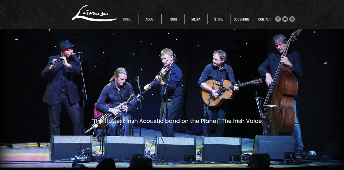 Screenshot of Lunasa, from the band websites collection.