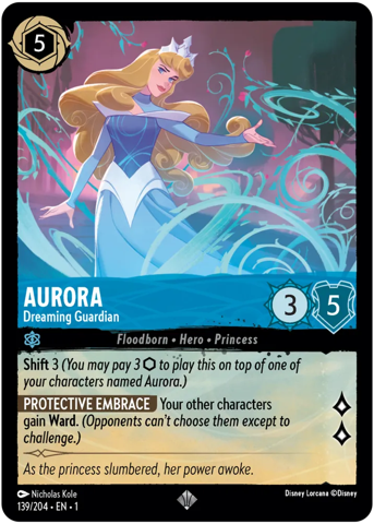 Aurora card from Disney's Lorcana: The First Chapter.