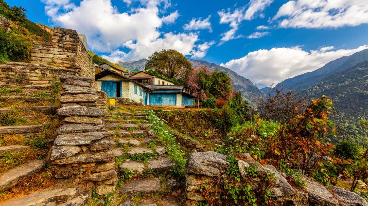 Nepali house on the Poon Hill trek, Annapurna, Nepal