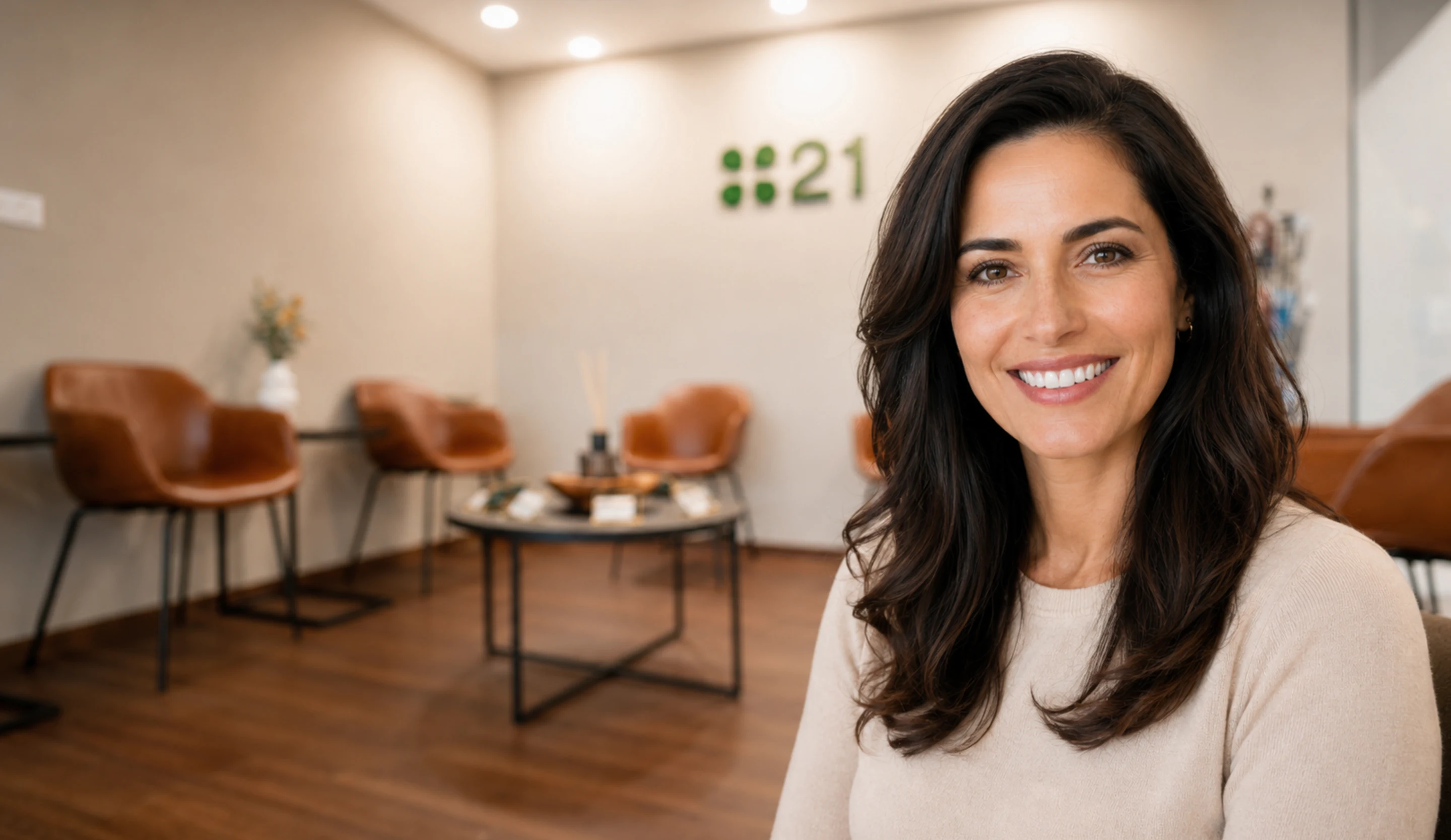 happy woman smiling