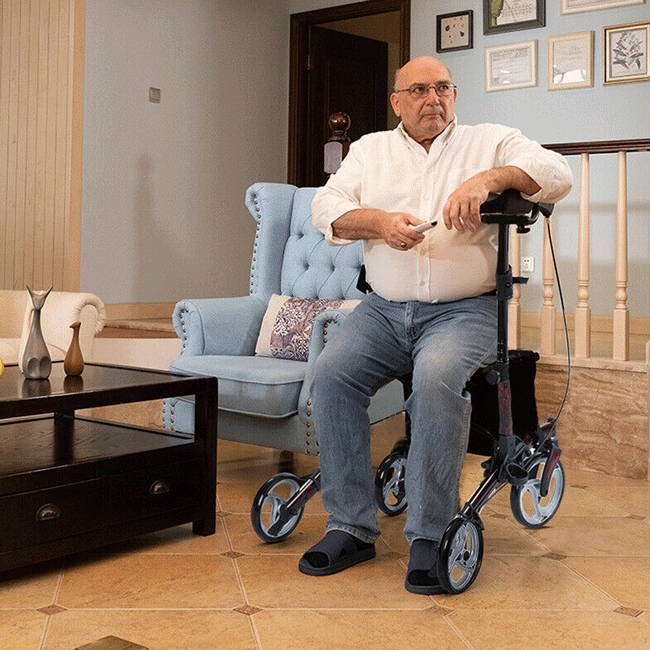 Upright Walker, Stand Up Folding Rollator Walker Back Erect Rolling Mobility Walking Aid with Seat, Padded Armrests for Seniors and Adults