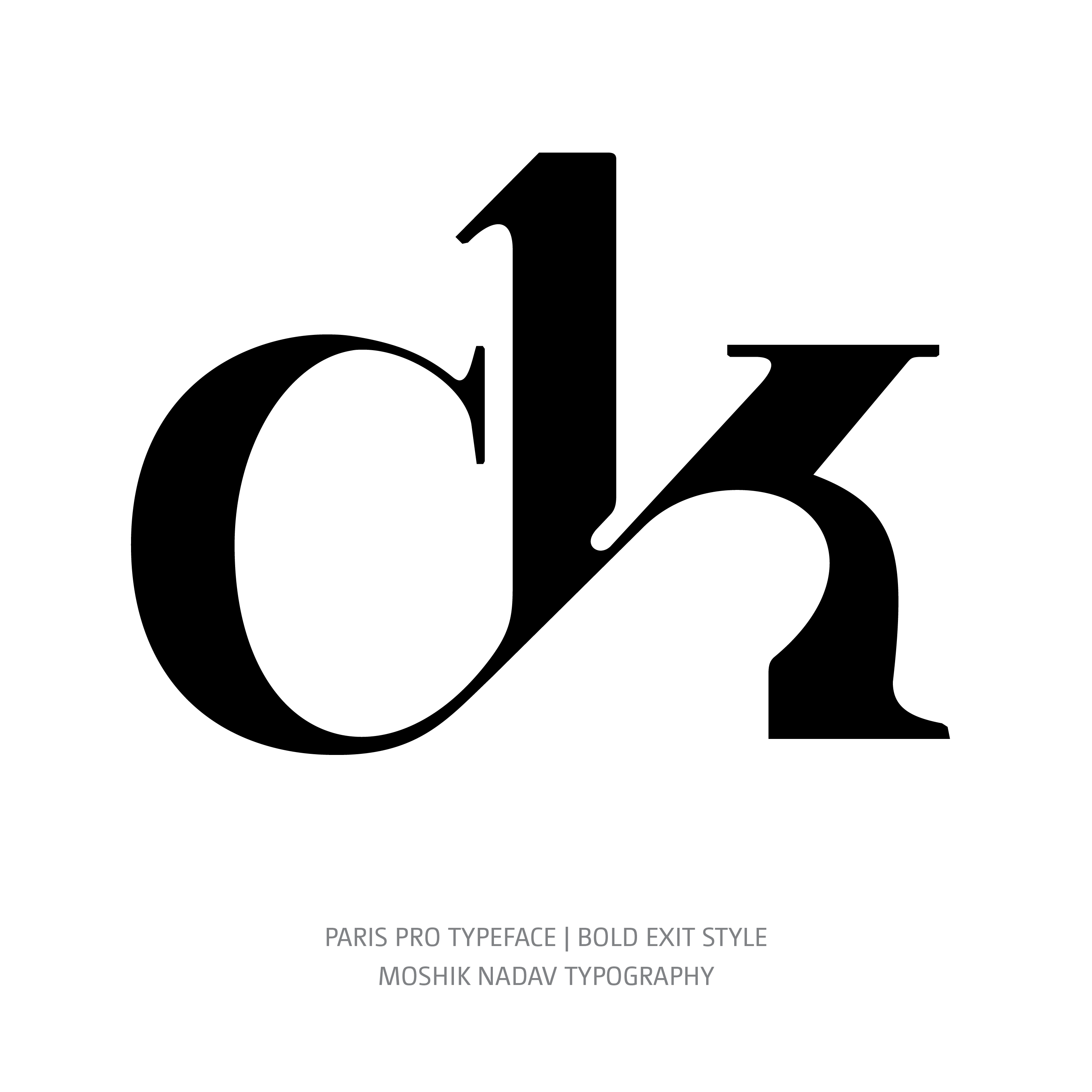 Paris Pro Typeface Bold Exit ck alternate ligature