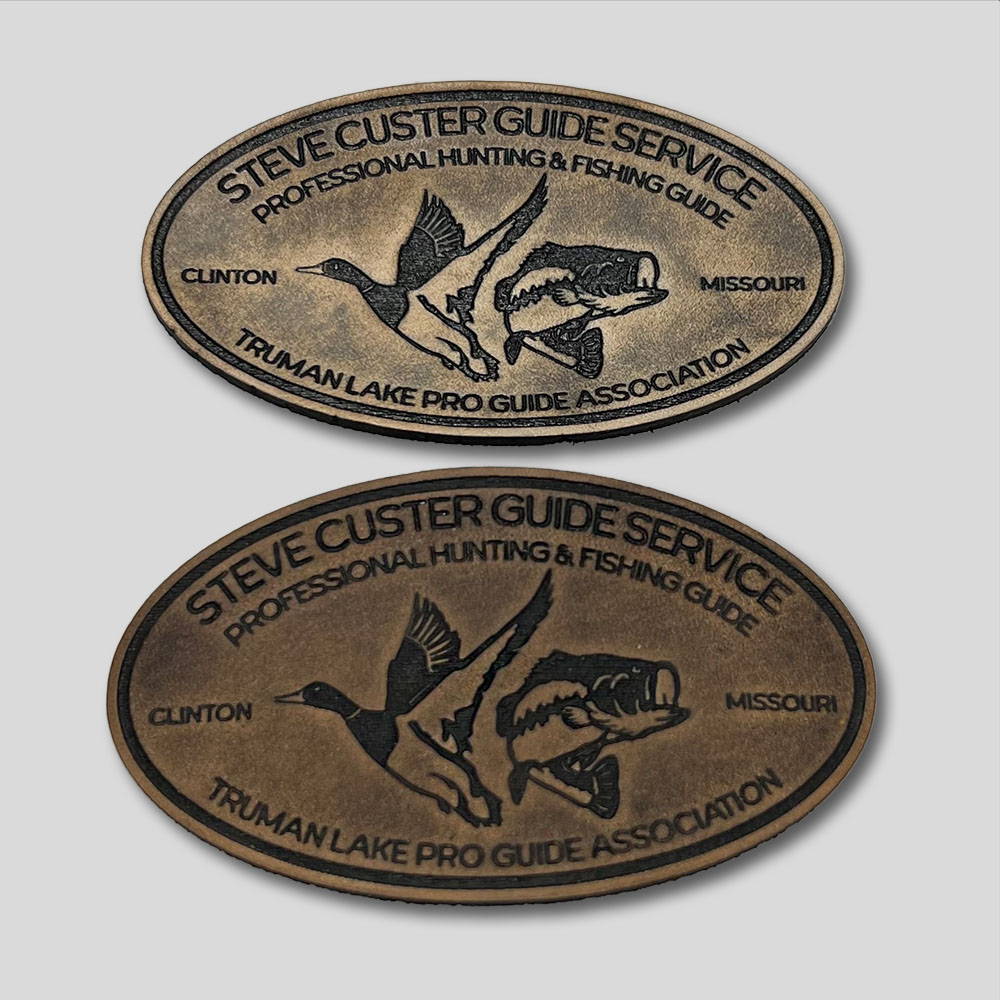 STEVE CUSTER GUIDE SERVICE LEATHER PATCHES