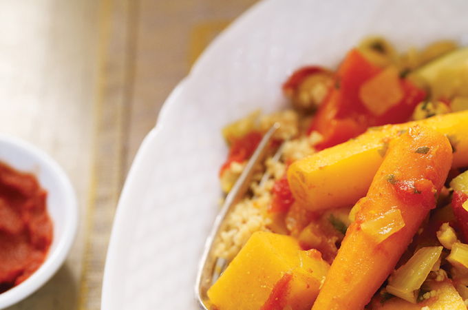 Couscous de légumes et pois chiches à la mijoteuse