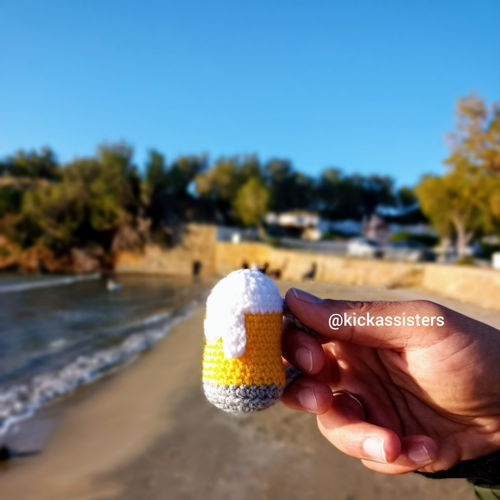 Sleutelhanger in de vorm van een bierpul