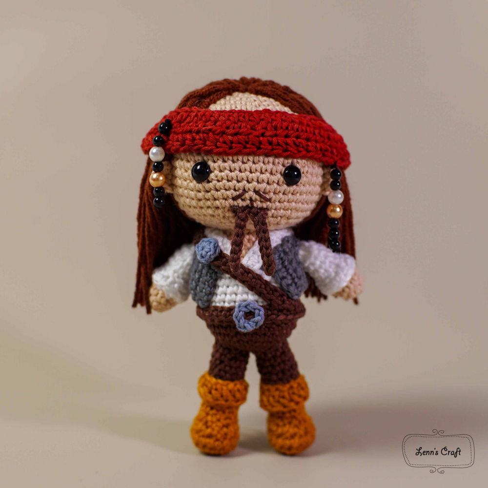 Jack Sparrow Pirates of Carribean gehaakt amigurumipatroon