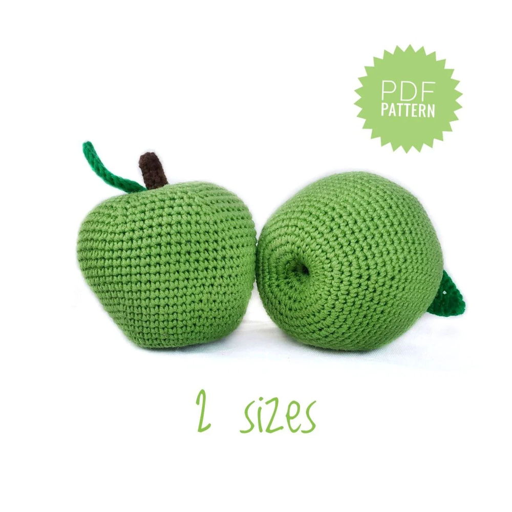 Padrão de crochê APPLE PDF - Farmhouse Play Food Crochet Food Pattern Amigurumi Patterns Play Kitchen Iniciante Fácil Crochet Fruit Pattern