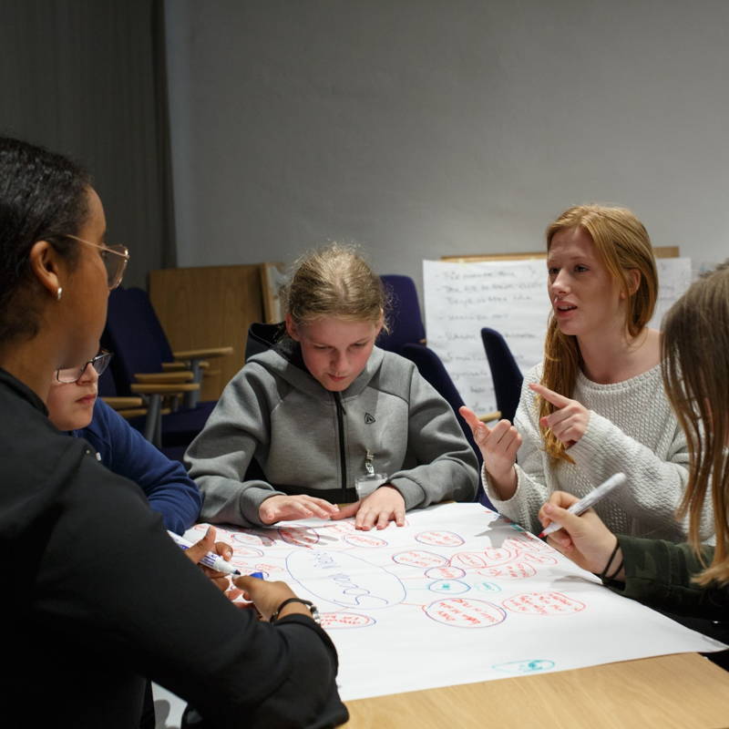 Leerlingen in discussie