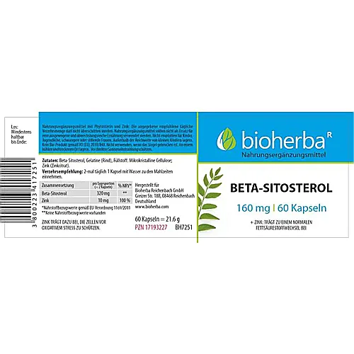 Beta - Sitosterol 160 mg 60 Kapseln