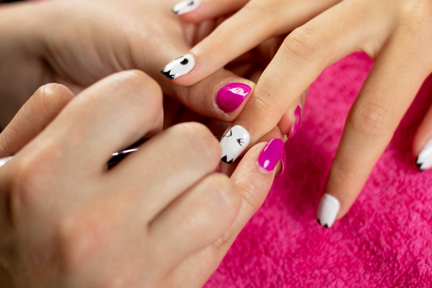 Ghost nail art detail being added to a nail using ORLY Liquid Vinyl