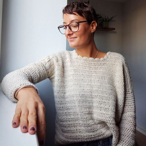 Häkelmuster: Übergroßer, lässiger Pullover