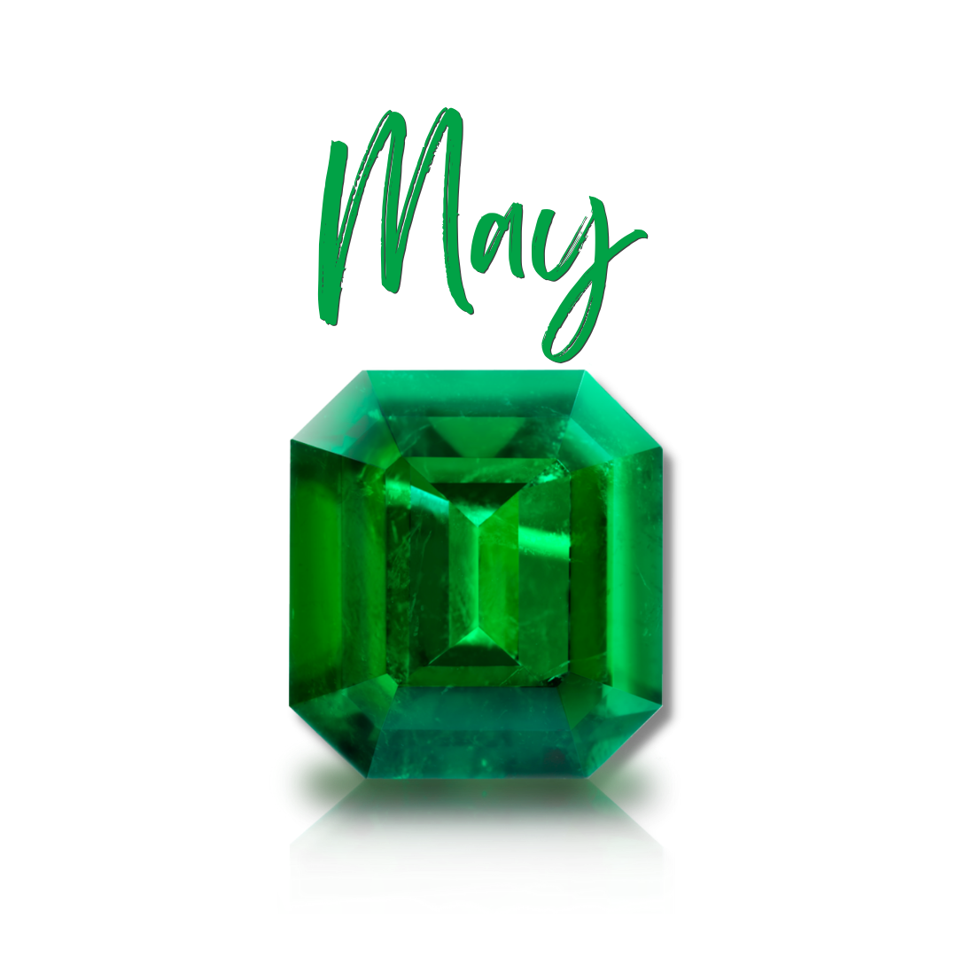 May Birthstone Button