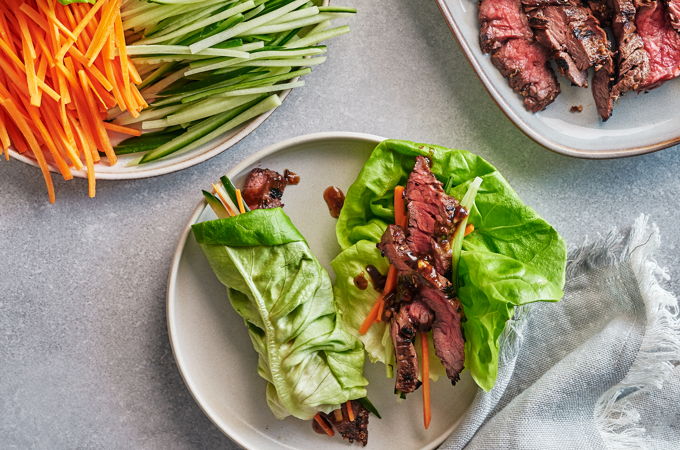 Grilled Steak Lettuce Wraps