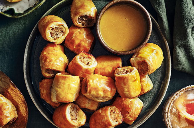 Feuilletés à la saucisse et à la moutarde