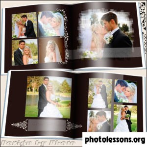 Свадебная фотокнига для Фотошоп - Книга в шоколадных тонах