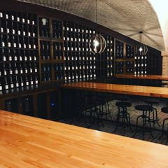 wooden wine shelves
